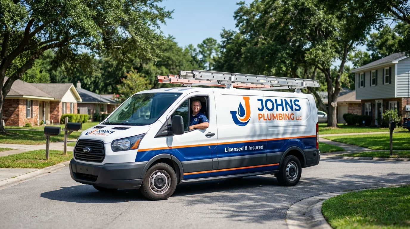 Johns Plumbing LLC service van in Colquitt, GA