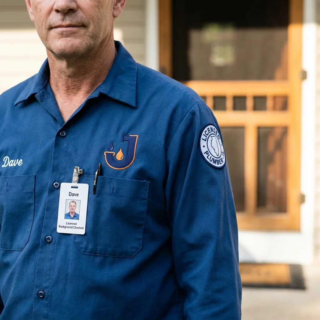 Licensed plumber showing ID badge in Colquitt, GA