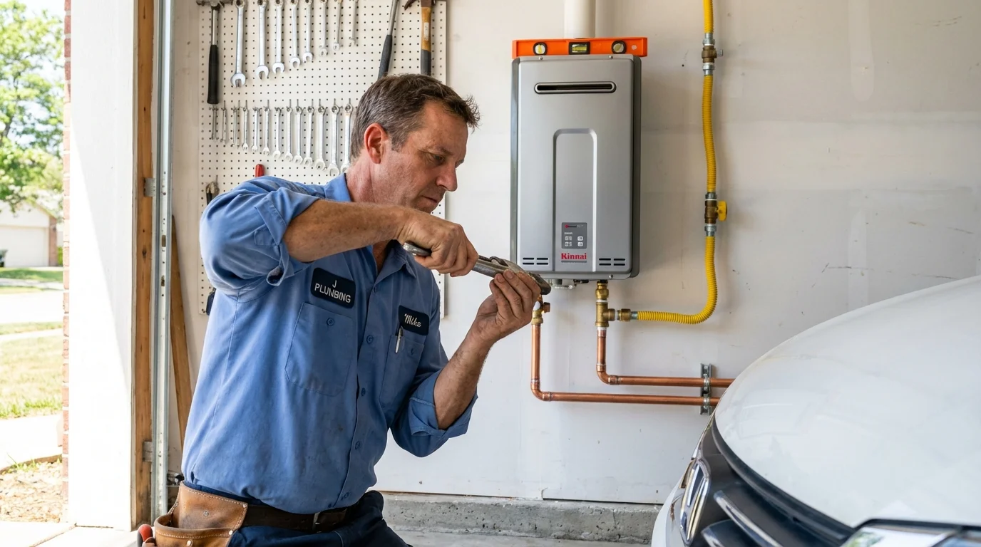 Tankless water heater installation by a Johns Plumbing LLC plumber in Colquitt